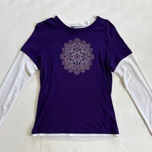 Made for Life Purple and White Long Sleeve Tee